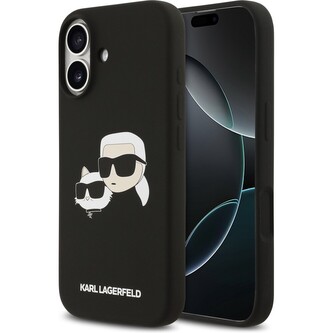 Karl Lagerfeld Liquid Silicone Double Heads MagSafe kryt iPhone 17 černý