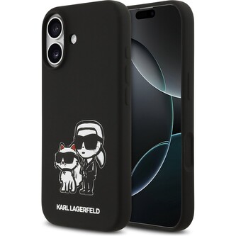 Karl Lagerfeld Liquid Silicone K&CH Sketch MagSafe kryt iPhone 17 černý