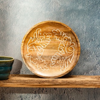 Taca dekoracyjna | FLOAR | z drewna mango | 20 cm | 727702