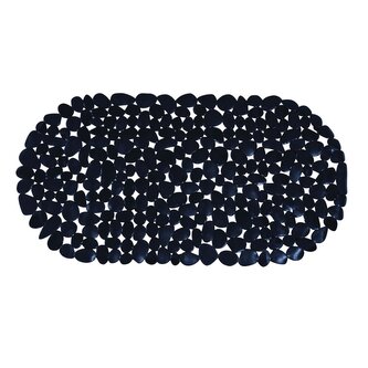 MSV protiskluzová podložka do vany GALETS, černá, PVC, 35 x 68 cm