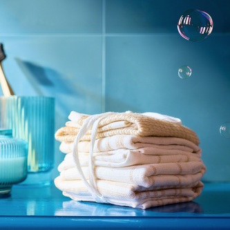 Zestaw ręczników uniwersalnych | HERIETT | bawełnianych beżowych 4szt. | 4*30x30 cm | 897653