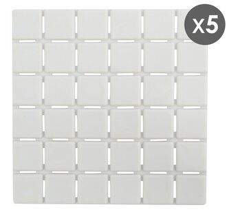 MSV sada 5 ks protiskluzových podložek QUADRO, bílá, SBS kaučuk, 13 x 13 cm