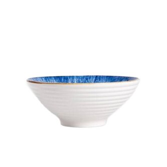 Miska | SALADO | niebieska z brązowym rantem | 21 cm | 726989