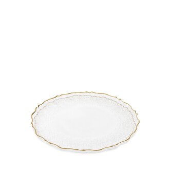 Talerz | LISALA | transparentny ze złotą obwódką | 28 cm | 862064