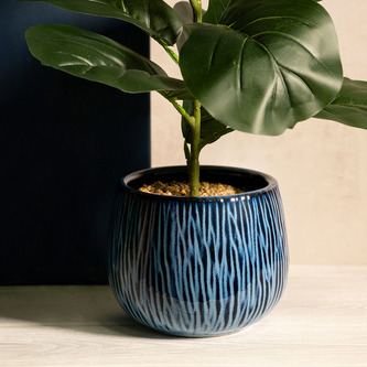 Osłonka na doniczkę | OASIS | granatowa | 16,5x16,5x13 cm | 885841