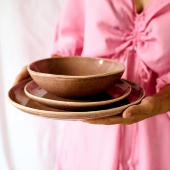 Talerz | MYSTIC | głęboki różowy | 19 cm | 706608