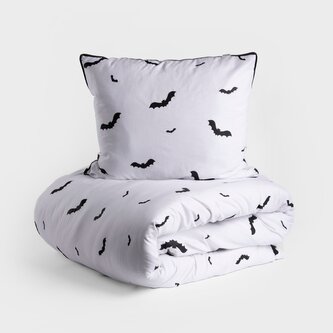 Pościel | GHOST TOWN | bawełniana z lamówką w nietoperze | 140x200 + 1*70x80 cm | 701764