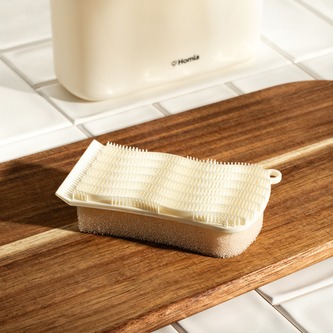 Gąbka | EASY CLEAN | silikonowa dwustronna śmietankowa | 13x6,5 cm | 723926