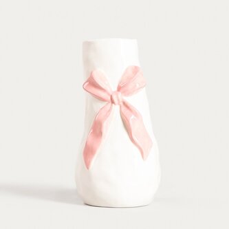 Wazon | BOWSY | ceramiczny z kokardą | 10x20,5 cm | 753053