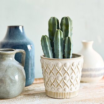 Osłonka na doniczkę | MAYA | z motywem boho | 14,5x14,5x13,2 cm | 885407