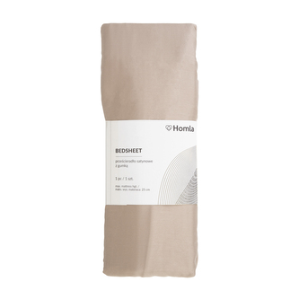 Prześcieradło | DANIELLE | satynowe beżowe | 160x200 cm | AW23 855363