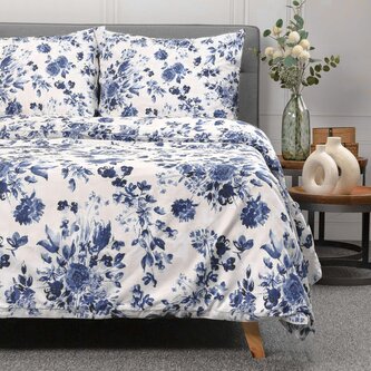 Pościel | SORLI | bawełniana w niebieskie kwiaty | 220x200 cm | SS23 811697