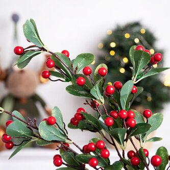 Gałązka | REETA | czerwona z listkami | 100 cm | XM22 800066