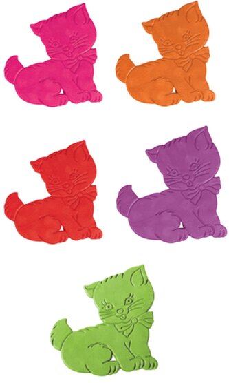 MSV protiskluzové přísavky s motivem koček, barevné, SBS kaučuk, 5 ks