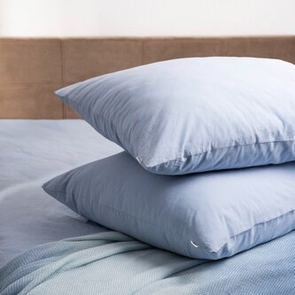 Zestaw dwóch poszewek | DEFLA | niebieskich z pranej bawełny | 2*70x80 cm | 744594