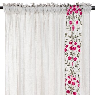Zasłona | DARLA | z haftowanymi kwiatami | 140x250 cm | 884196