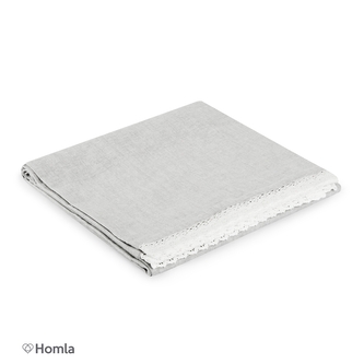 Obrus | ASEN | z koronkowym wykończeniem szary | 130x180 | 905807