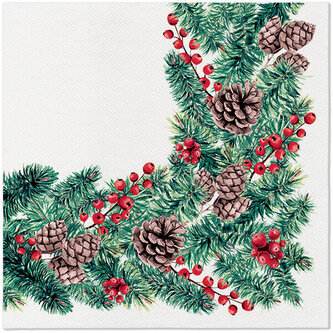 Papírový ubrousek Airlaid Winter Branches