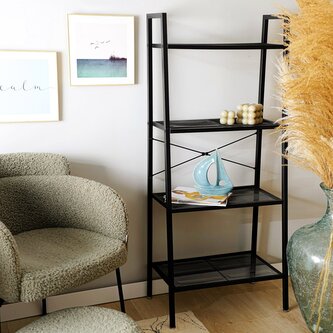 Regał MALMI metalowy czarny 60x35x135 cm