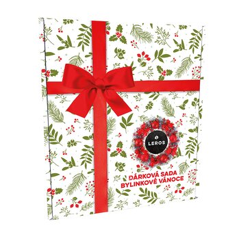 LEROS Dárková sada (3 ks) - Bylinkové Vánoce - bylinný sirup a 2 druhy čajů