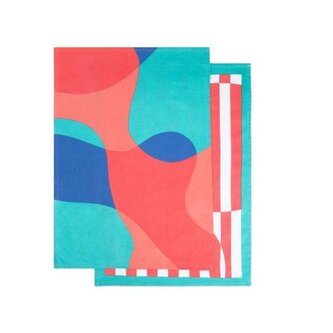 Zestaw ścierek kuchennych | COLOR FIESTA | w kolorowy wzór | 2*45x65 cm | 738890