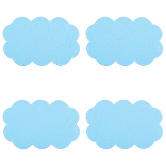 MSV protiskluzové přísavky ve tvaru mraků, světle modré, PVC, 4 ks