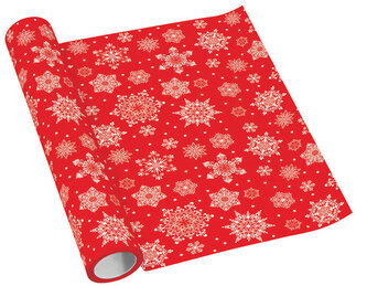 Běhoun stolní airlaid 40x500cm Snowflakes red