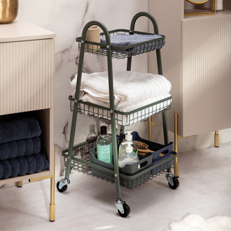 Regał na kółkach | CARINN | metalowy zielony? | 38x42x73cm | 896496