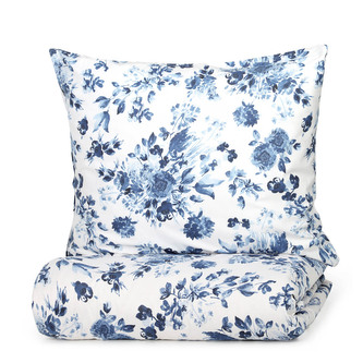 Pościel | SORLI | bawełniana w niebieskie kwiaty | 135x200 + 1*80x80 cm | 712562