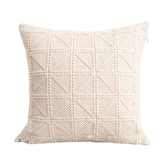 Poszewka | CROCHET | ecru z szydełkowym wzorem | 45x45 cm | 734243