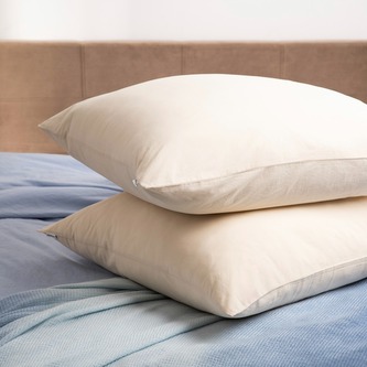 Zestaw dwóch poszewek | DEFLA | beżowych z pranej bawełny | 2*70x80 cm | 744600