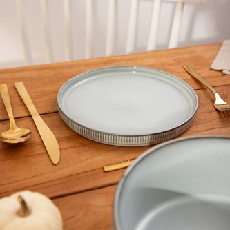 Talerz | SANOS | deserowy prążkowany szary |  | 707247