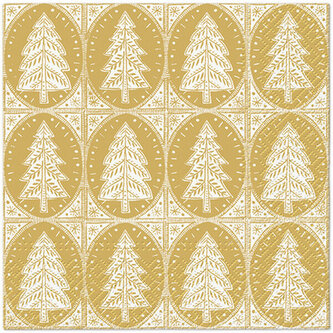 Ubrousky PAW Dekor L (20ks) Pattern Christmas Tree gold