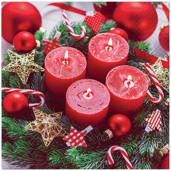 Ubrousky PAW TETE L (20ks) Burning Red Christmas