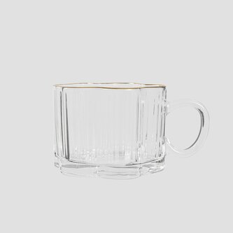 Szklanka | ESTATE | transparentna ze złotym rantem | 0,25 l | 731822