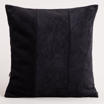 Poszewka | FALLERE | ze sztruksowym wzorem czarna | 45x45 cm | 749902