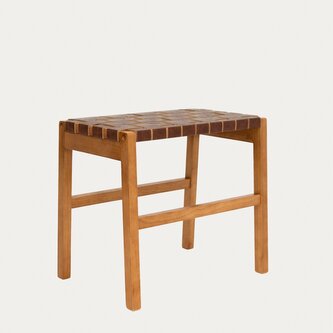 Taboret | FUTURUM | drewniany brązowy | 50x35x45 cm | 739514