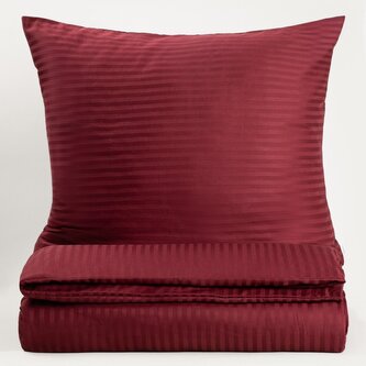 Pościel | AGNES | satynowa żakardowa bordowa | 160x200 + 2*70x80 cm | 756443