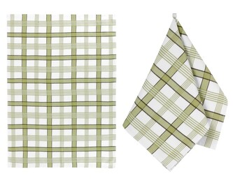 Kuchyňská utěrka 1 ks - Zelená,Bílá - 50x70 cm
