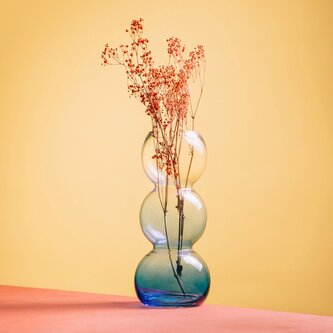 Wazon | VAZIA | szklany niebieski transparentny | 8x25cm | 726804