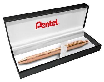 Kuličkové pero "EnerGel BL-407", modrá, 0,35 mm, stiskací mechanismus, rose gold tělo, PENTEL BL407P
