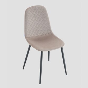 Krzesło | NOIR | welurowe beżowe z czarnymi nogami | 44x52x85 cm | 743870
