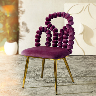 Krzesło | BUBBLE BEAM | welurowe bordowe | 56,5x52x87 cm | 871844