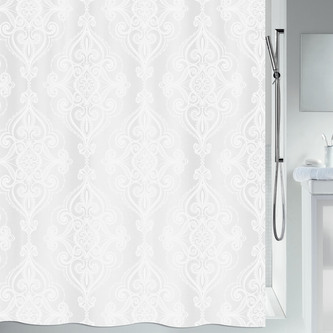 Spirella sprchový závěs RIVOLI, vzorovaný, bílý, 180 x 200 cm, polyester