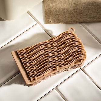 Gąbka | EASY CLEAN | silikonowa dwustronna taupe | 13x7 cm | 723919