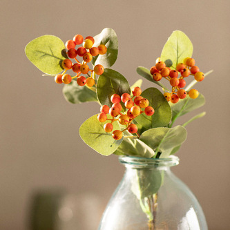 Gałązka | MIRTELO | sztuczna pomarańczowo-czerwona | 60 cm | 861012