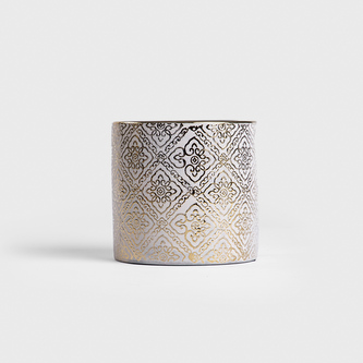 Osłonka na doniczkę | TAROTTO | we wzór hindi złota | 13,5x13,5x13 cm | 707063