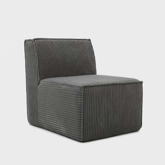 Fotel modułowy | LYKKE | ciemnoszary sztruksowy | 73x88x73 cm | 746888