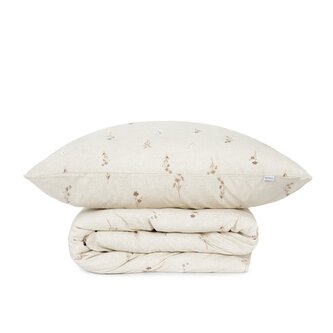 Pościel REM bawełniana beżowa w kwiaty 160x200 cm