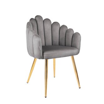 Fotel | LANA | welurowy szary | 56x55x83 cm | ALL 850023